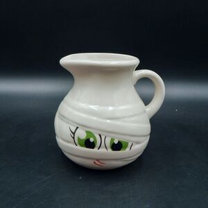 Temp-tations Boofetti Mummy Mini Pitcher 18 oz Jug Halloween Green Eyes White